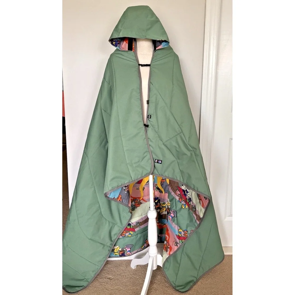 Grateful Dead Terrapin Sunshine Water Resistant PONCHO Poly Shell Hooded RARE